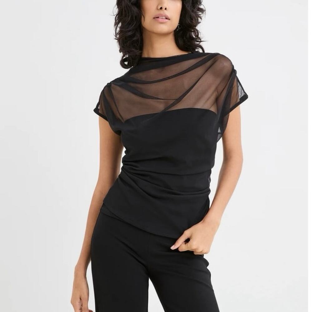 NWOT Marcella Dawn Top in Black SZ L